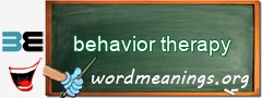 WordMeaning blackboard for behavior therapy